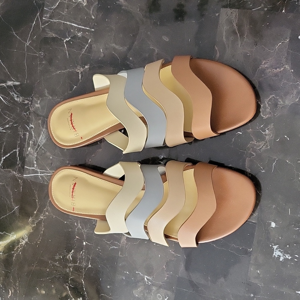 NEW$425 Alexandre Birman Alia Wavy Flat Leather Slip-on Slides Sandals 37 6.5 - Picture 6 of 12